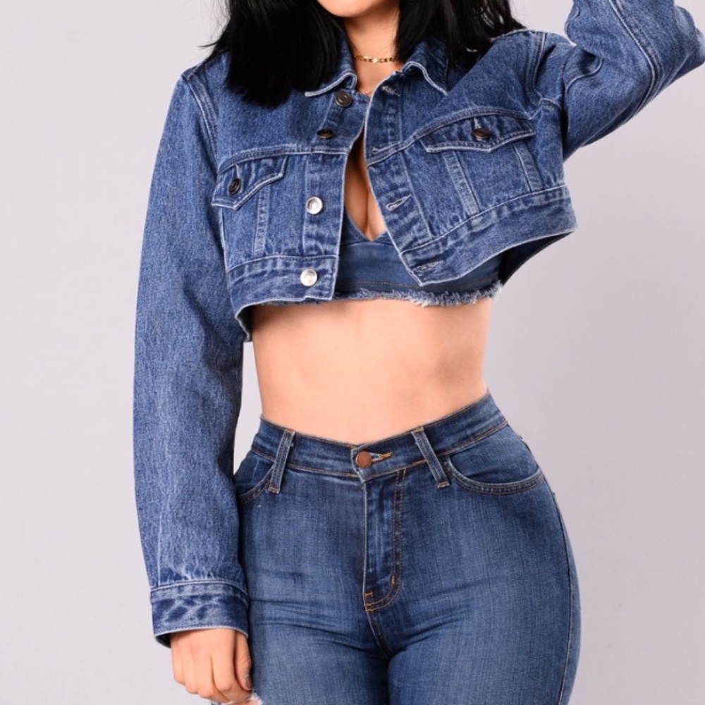 Fashion Nova Cropped Jean Jacket